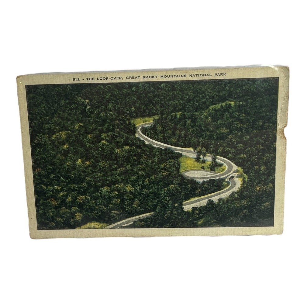 Great Smoky Mountains National Park Gap Highway Vintage Linen Postcard